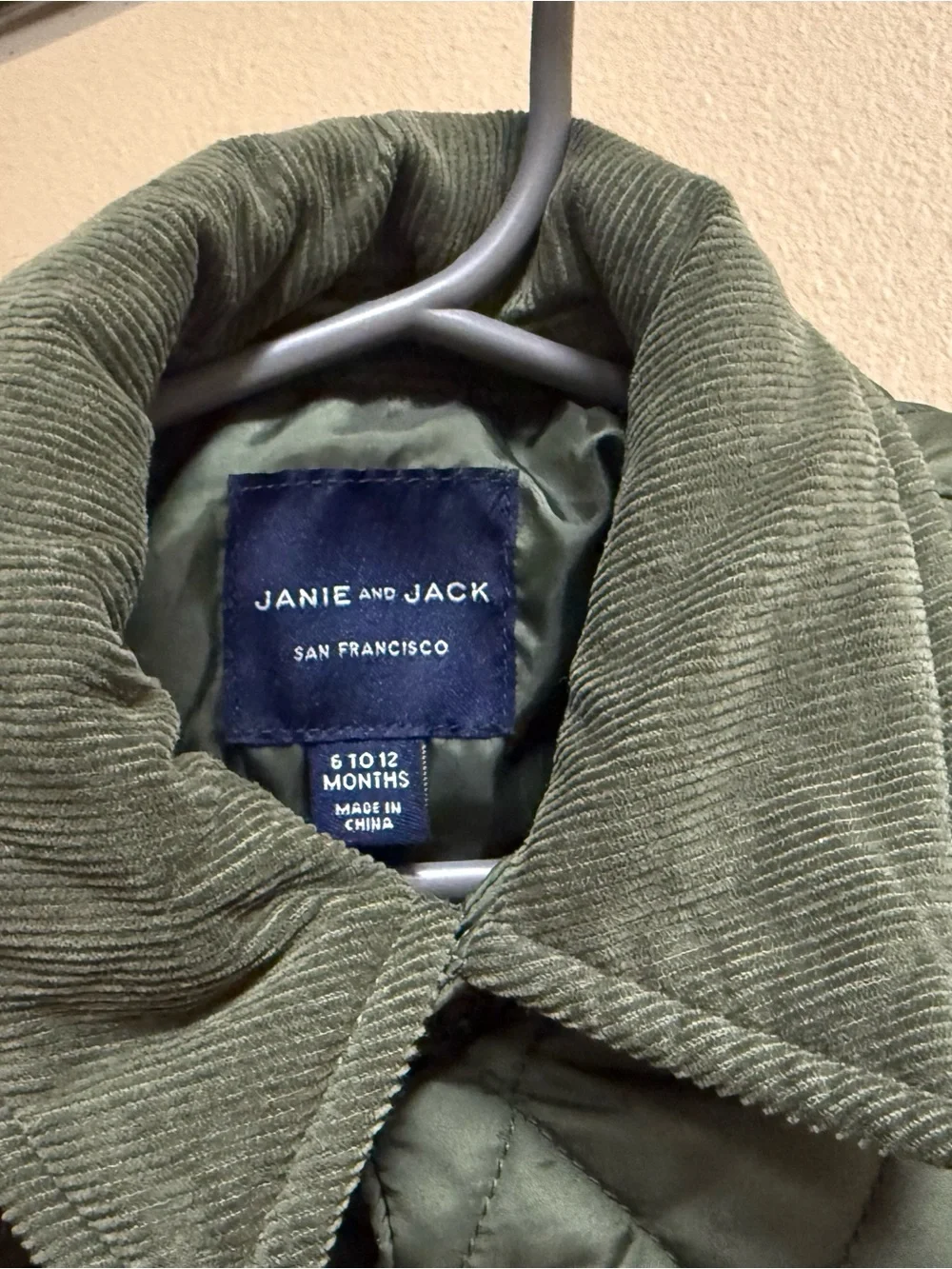 Janie and Jack Quilted Puffer Jacket in Olive